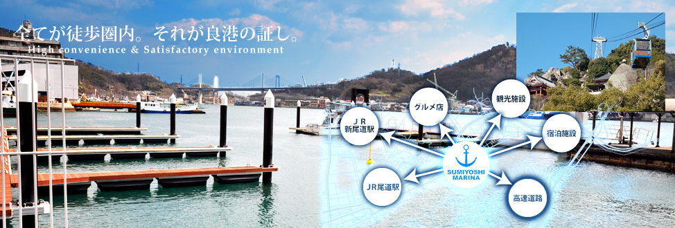全てが徒歩圏内。それが良港の証し。尾道中央ビジター桟橋へようこそ